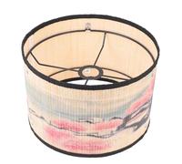PLAFOPE Japanese Style Bamboo Lampshade E27 Light Cover for Chandelier and Table Lamp, Handwoven Natural Bamboo Art Shade, Pendant Lamp Decor for Living Room and Bedroom