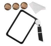 PLAFOPE Jumbo Folding Magnifier with Bright LED Light Large Acrylic Lens for Clear Viewing Ergonomic Handheld Reading Aid for Seniors and Low Vision Portable Illuminated Magnifying Glass