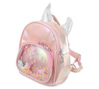 PLAFOPE Large Capacity Pink Unicorn Backpack with Pu Leather Material and Adjustable Shoulder Strap, Featuring Independent Function Compartments, as A School Bag