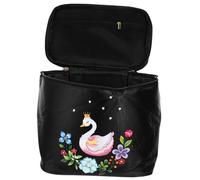 PLAFOPE Large Capacity Square Wash Bag Portable Travel Toiletry Bag Sturdy Handle Swan Pattern
