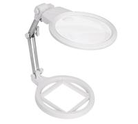 PLAFOPE Large Magnifying Glass with Led Light Metal Stand 2.5x/5x Magnifier Reading Lamp for Books Embroidery Crafts Tattoo Manicure Desktop Study