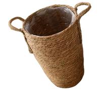 PLAFOPE Large Woven Flower Basket Plant Pot Multi-Purpose Rattan Desktop Basket for Flower Storage and Home Decoration for Living Room