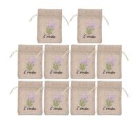 PLAFOPE Lavender Scented Sachet Bags Burlap Drawstring Pouches 10x14cm Linen Fabric Embroidered Mini Fragrance Bags for Wedding Party Favors 10pcs