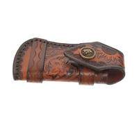 PLAFOPE Leather Cover Sleeve Holder Protector Stable Leather Protection Cover for Kitchen and Camping Portable Compact Sheath for Secure Fit and Safe Blade Storage