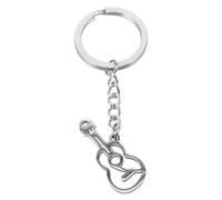 PLAFOPE Lightweight Compact Stainless Steel Guitar Keychain with Polished Refined Appearance, Tiny Guitar Pendant as Keyring for Bag Decor Or Purse Hanging