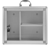 PLAFOPE Lockable Medicine Box with Aluminium Alloy Sturdy Design, Multi-function Medicine Organizer with Lid, Portable Wall Hanging Household Storage Box for Outdoor Travel and Office Use