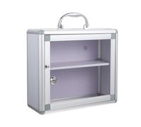 PLAFOPE Lockable Storage Box Made of Sturdy Aluminum Alloy and Acrylic with Large Capacity and Practical Design, Wall-Mounted Medicine Case for Travel and Business Trip First Aid Storage