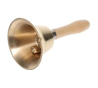 PLAFOPE Loud Handheld Ringing Bell with Pure Copper and Wood Handle for Outdoor Safety and Bear Alert, Multifunctional Small Hand Bell for Hiking and Wildlife Protection