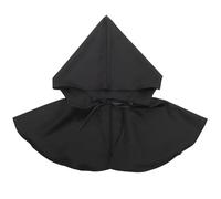 PLAFOPE Medieval Cowl Hood for Adults, Black Breathable and Washable Polyester Fiber Hat, for Halloween Party and Stage Costuming, Traditional Witch Cowl Hood Costume Accessory
