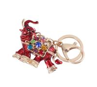 PLAFOPE Metal Elephant Key Chain Red Keyring Not Easy to Fade Or Deform with Shiny Decor for Women and Men Decoration Or Birthday Present