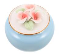 PLAFOPE Mini Ceramic Pet Memorial Urn for Dog and Cat Ashes Small Keepsake Box with Secure Lid Elegant Blue Funeral Casket for Animal Cremation Portable and Pet Ashes Storage