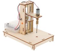 PLAFOPE Mini Drill Press Kit DIY Material Kit Small Portable Wood Drilling Machine Powered by 4 Aa Battery for Office and Travel with 0.1-0.3cm Hole Diameter Precision