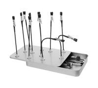 PLAFOPE Model Painting Stand Base Holder and Iron Box Base 20 Pieces Set with Bendable Magnetic Alligator Clips for Convenient Assembly and Integrated Storage , for Modeling Painting