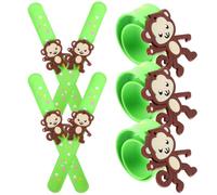 PLAFOPE Monkey Slap Bracelet 7pcs Silicone Green Cartoon Animal