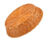 PLAFOPE Multipurpose Imitation Rattan Wicker Basket Brown for Kitchen and Restaurant Vegetable and Vine Bread Storage Large Capacity Snack and Fruit Organizer for Home and Outdoor Use