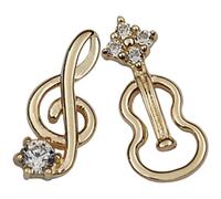 PLAFOPE Music Note Golden Colour Earrings Alloy for Women Tiny Minimalism Dainty Ear Studs Gift for Daily Outfits or Special Occasion for Music Lovers