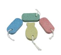 PLAFOPE Natural Earth Pumice Stone Foot Scrubber for Dead Skin Removal Exfoliating Pedicure Tool to Smooth Calluses and Corns Hand- Foot File with Hanging Rope Random Color Random Color