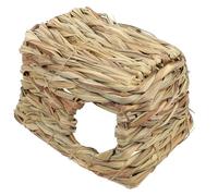 PLAFOPE Natural Hamster Hideout Tunnel Trapezoid Woven Grass Nest for Hamsters, Hedgehogs, and Small Animals Activity Habitat