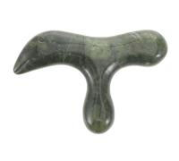 PLAFOPE Natural Jade Stone Massager Stick, Green Phoenix Jade Foot and Body Massage Tool, Triangular Reflexology Stone for Acupuncture Point Therapy and Foot Care