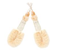 PLAFOPE Natural Sisal Body Brush Set Kind to Skin for Bath and Shower 2pcs Effective Exfoliating Body Scrub Brush with Jute Rope and Wood Handle for Dry Brushing and Gentle Skin Care
