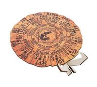 PLAFOPE Natural Wood Tree Ring Calendar Decoration Elegant Wheel Year Desk Calendar for Home and Office Handcrafted Wooden Perpetual Ornament Desktop Organizer Seasonal Soul Guide