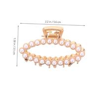 PLAFOPE Non-slip Pearl Hair Claw Clips for Women Small Metal Decorative Barrettes for Thick Thin Curly Hair