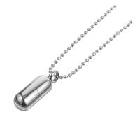 PLAFOPE Openable Capsule Charm Necklace for Women Hollow Titanium Steel Pill Pendant with Bead Chain Unique Unisex Jewelry