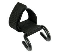 PLAFOPE Pair of Black Weight Lifting Hooks with Steel and Nylon Webbing for Strength Training, Transfers Weight to Back Shoulders Arms and Traps, for Gym Training and Powerlifting Workouts