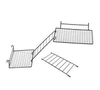 PLAFOPE Parrot Cage Branches Stainless Steel Perch Platform with Climbing Ladder and Grid Mesh Structure Space Saving for Small Animals