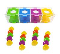 PLAFOPE Parrot Color Sorting Plaything Colored Sorting Parrot Training Acrylic Material Reduces Aggression Peck and Chew Exercise Training for Small Birds and Random Color