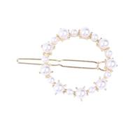 PLAFOPE Pearl Hair Clip Round Geometric Hairpin with Love Heart Crown and Pentagram Design Fashion Hair Ornament for Women Ladies Elegant Accessory for Various Hairstyles and Giving