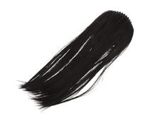 PLAFOPE Pearl White Headband Wig with Braided Bangs Synthetic Hairpiece Wide Brim Hair Extensions for Women Daily Wear Bridal Hair Accessories Dark Brown