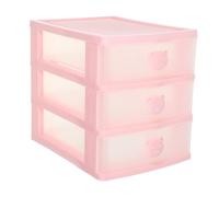 PLAFOPE Pink Desk Organizer Drawer Type Storage Box with Plastic Multi-compartment Design for Stationery Makeup and Office Supplies and Spacious Desktop Storage for Home and School