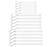 PLAFOPE Plastic Hanging Basket Hooks Chain and Effortless Installation 15pcs 9.25' 14.17' 15.35' Lengths, Elegant White Plastic with Strong Weight Capacity for Lanterns and Plant Pots