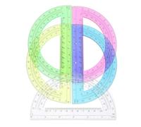 PLAFOPE Plastic Protractors Math Measuring Tools Semicircular 12pcs 180 Degrees Colored Lightweight with Dual Measurements for School Supplies and-the-go Use