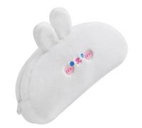 PLAFOPE Plush Cartoon Design Large Pencil Organizer Zipper Design Pencil Bag White for Students Can Be Placed in A School Bag with Large Capacity and Easy to Carry