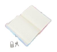 PLAFOPE Plush Cat Diary with Lock and Keys Soft Fuzzy Notebook for Writing Drawing Adorable Bowknot Design Private Journal Travel School Stationery Gift for Cat Lovers