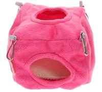 PLAFOPE Plush Pet Tent Bed Warm Bird Nest with Hooks for Resting and Winter Hibernation, Soft Pink Hammock Suitable for Flying Squirrels and Lizards