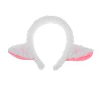 PLAFOPE Plush White Lamb Ear Headband Cute Sheep Costume Accessory for Parties Birthday Cosplay Lightweight Soft Animal Ears Headdress for Farm and Zoo Theme
