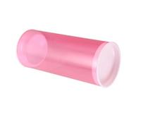 PLAFOPE Portable Cylinder Pink Tube Plastic Shuttlecock Storage with Wide Opening Cap Lightweight Container and Badminton Match and Practice Sessions