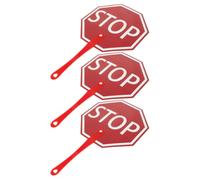 PLAFOPE Portable Handheld Stop Sign Paddle Effective Classroom Management Tool 3pcs with Red Plastic Material for Classroom Use for Teachers and Students during Lessons