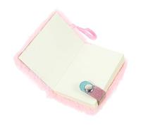 PLAFOPE Portable Hanging Notebook Mini Fluffy Cartoon Diary Pink Eyelashes, Student Pocket Writing Journal for School and Daily Notes