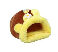 PLAFOPE Portable Lightweight Bee-shaped Small Pet Warm Nest Bed Made of Short Plush for Hamster and Guinea Pig in Winter Travel Use