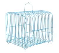 PLAFOPE Portable Medium Blue Wire Bird Cage for Parrots and Small Pets, Wear-resistant Metal Travel Cage with Handle, Suitable for Pet Bird Carrying and Outdoor Transport