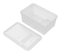 PLAFOPE Portable Reptile Travel Carrier Small Size Plastic Container with Breathable Holes Turtle Feeding Box for Home and Reptile Breeding