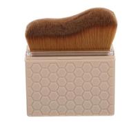 PLAFOPE Portable Soft Wave Self Tanning Brush for Body and Face, Retractable Brown Powder Foundation Makeup Brush with Cap, Travel Fluffy Bronzer Applicator for Foundation and Powder