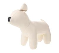 PLAFOPE Pu Leather Sitting Dog Mannequin Model for Clothing Display, Large White Bullbreed Dog Display Rack for Pet Apparel Store and Exhibition Showcase