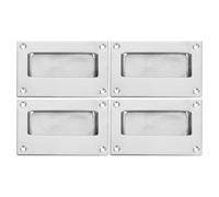 PLAFOPE Rectangular Recessed Door Handle Inch X 3-1/4 Inch Stainless Steel 4pcs with Comfortable to Hold, Flush Hidden Finger Pull for Pocket Doors and Cabinet Drawers, Suitable