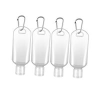 PLAFOPE Refillable Bottles Petg Plastic Hand Bottles 8pcs 50ml with Convenient Carabiner Clip and Hook Random Color for Travel Or Yoga Bag Suitable for Body Wash and Hand Cream