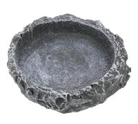 PLAFOPE Reptile Food and Water Bowl Small Rock Design Pet Feeder for Tortoise Habitat Accessories with Smooth Surface Preventing Mealworm Escape Natural Color